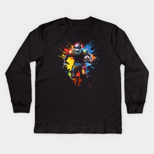 Football player paint splash Gift Kids Long Sleeve T-Shirt